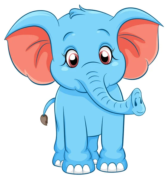 Niedliche Einfache Elefanten Karikatur Isolierte Illustration — Stockvektor