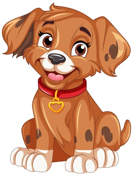 Cute Dog Cartoon Character Illustration — Stock Vector