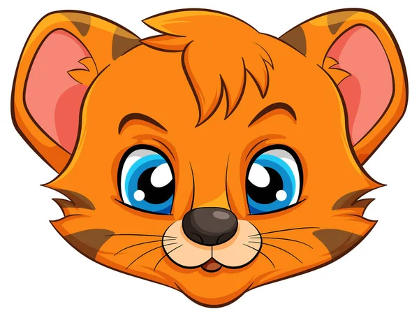 Desenho Animado Bonito Tigre Ilustração Caráter — Vetor de Stock