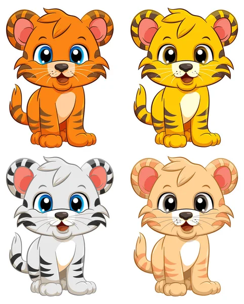 Niedliche Tiger Cartoon Character Illustration — Stockvektor