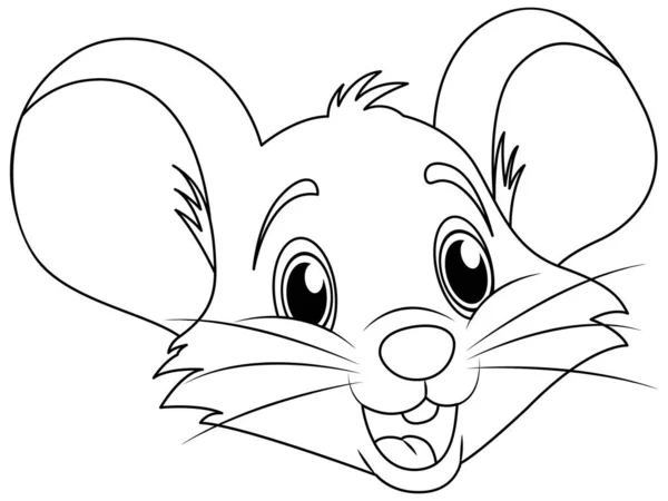 Doodle Szczur Zarys Kreskówki Ilustracja — Wektor stockowy