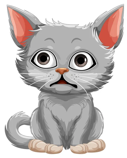 Bonito Gato Desenho Animado Personagem Ilustração — Vetor de Stock