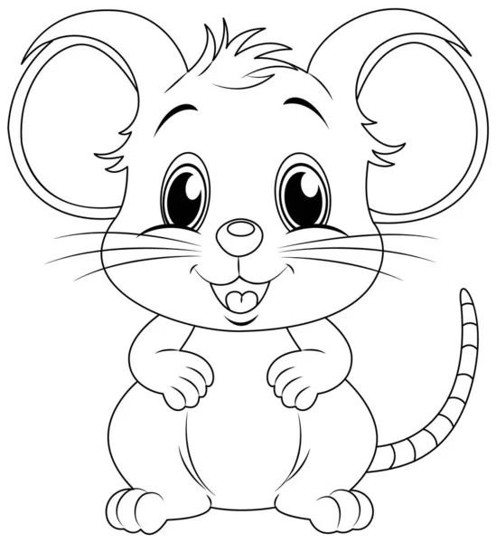 Doodle Rat Schets Cartoon Illustratie — Stockvector