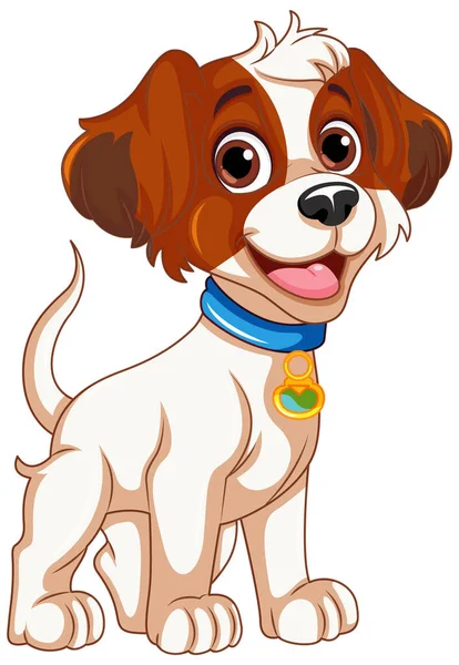 Χαρούμενος Σκύλος Μόνιμη Απεικόνιση Χαρακτήρων Κινουμένων Σχεδίων — Διανυσματικό Αρχείο