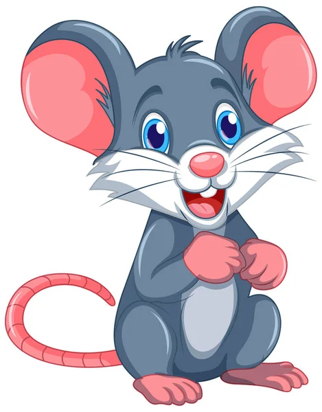 Roztomilý Myš Kreslený Znak Ilustrace — Stockový vektor