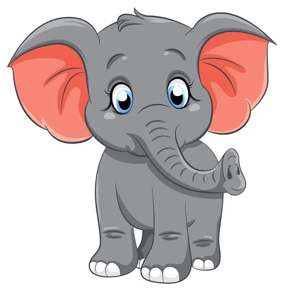Lindo Elefante Dibujo Animado Personaje Ilustración — Vector de stock