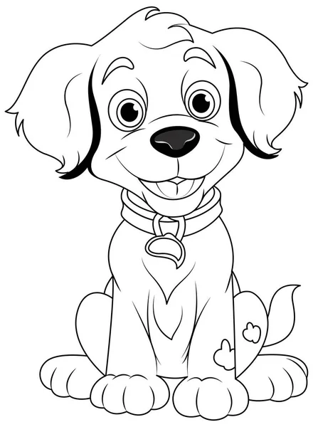 Kolorowanki Strony Zarys Cute Dog Ilustracji — Wektor stockowy