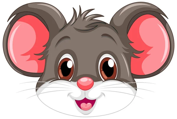 Симпатичное Крысиное Лицо Улыбкой Лице — стоковый вектор