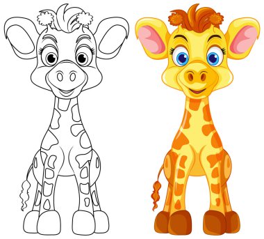 Şirin Zürafa resminin Renkli Sayfa Özeti