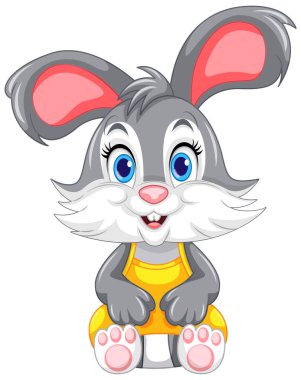 Şirin Tavşan Çizgi Filmi Karakter Vektörü illüstrasyonu