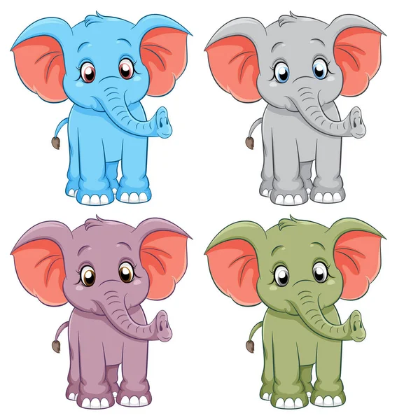 Ilustración Dibujos Animados Elefante Simple Aislado — Archivo Imágenes Vectoriales