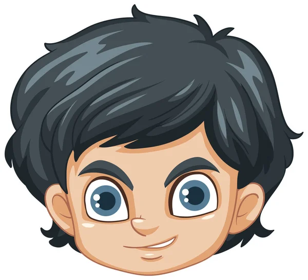 Izolovaný Chlapec Kreslený Obličej Ilustrace — Stockový vektor