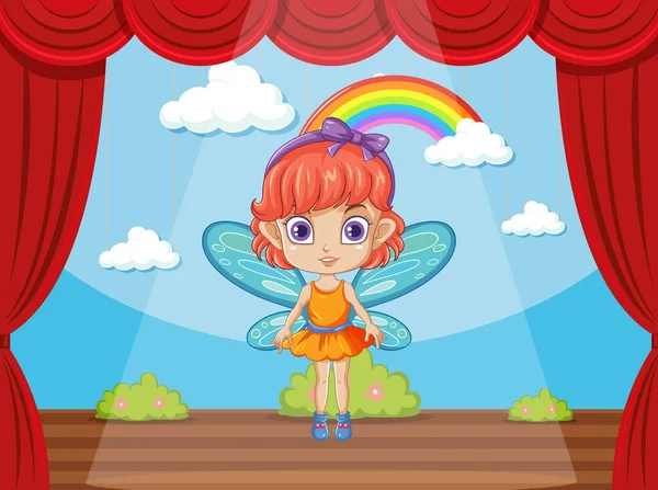 Dromerig Meisje Gekleed Als Fairy Illustratie — Stockvector