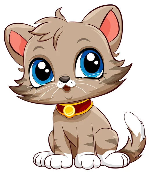 Ilustración Personaje Dibujos Animados Gato Adorable — Vector de stock