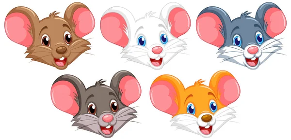 Cute Mouse Cartoon Characters Illustration — Stock Vector