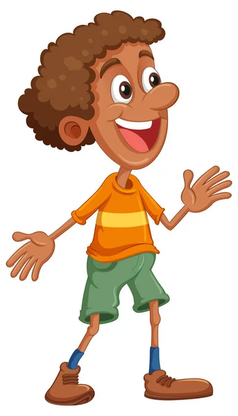 Happy Afro African Cartoon Character Illustration — Stock Vector