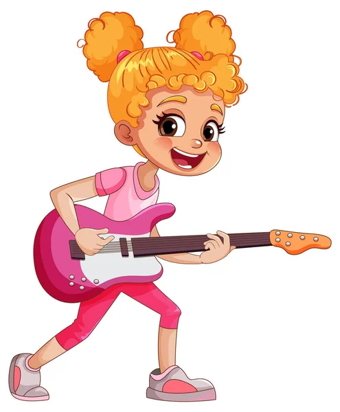 Bas illüstrasyon çalan bayan rock müzisyeni
