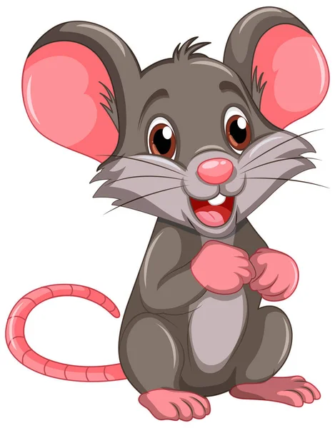 Ładny Mysz Kreskówka Postać Ilustracja — Wektor stockowy