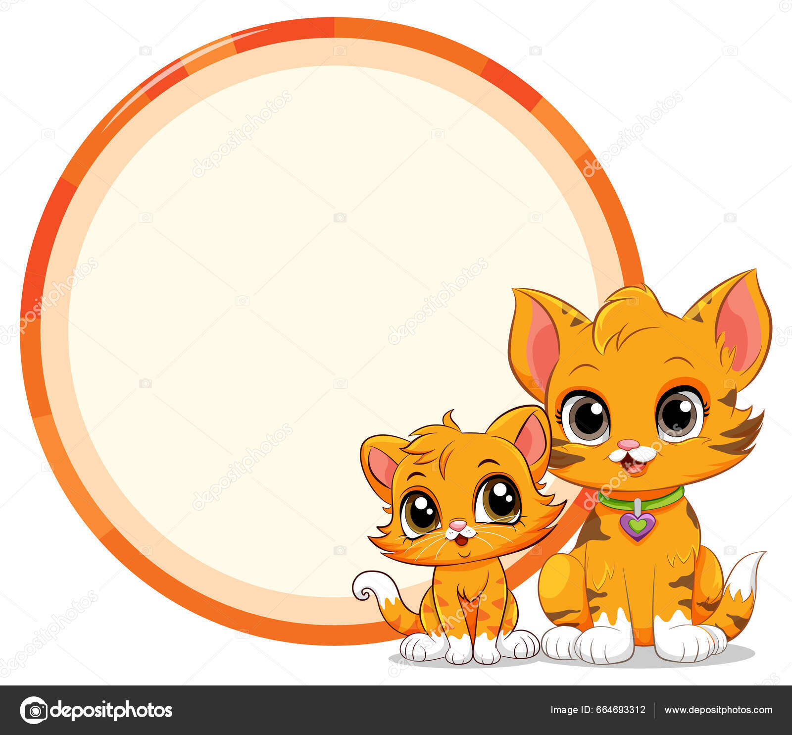 과귀여운 고양이 그림을 스톡 벡터 - ©blueringmedia 664693312, image size:1600x1484