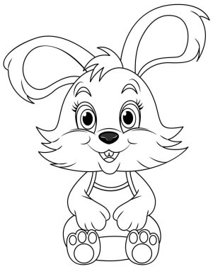 Şirin Tavşan Çiziminin Renklendirme Sayfası