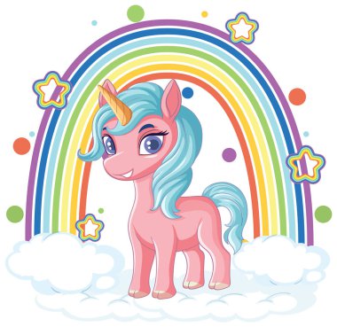 Gökkuşağı resimli tapılası tek boynuzlu at.