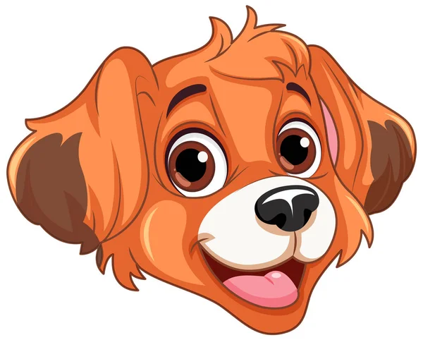Χαρούμενο Πρόσωπο Σκύλου Στην Απεικόνιση Στυλ Κινουμένων Σχεδίων — Διανυσματικό Αρχείο