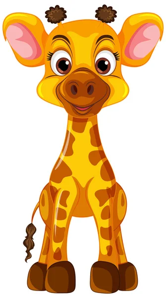 Zürafa Çizgi Film Karakteri Vektör Illüstrasyonuname — Stok Vektör