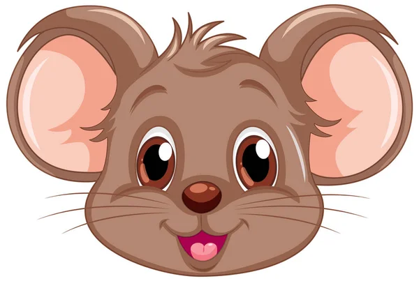 可愛いですネズミの顔で笑顔イラスト — ストックベクタ