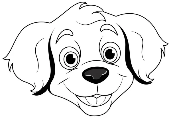 Desenho Página Colorir Ilustração Cão Bonito — Vetor de Stock