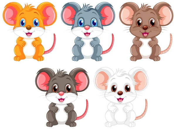 Χαριτωμένο Ποντίκι Εικονογράφηση Χαρακτήρες Κινουμένων Σχεδίων — Διανυσματικό Αρχείο
