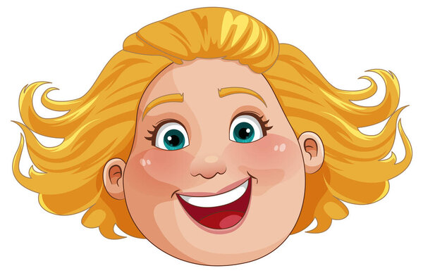 Middle age chubby woman face illustration