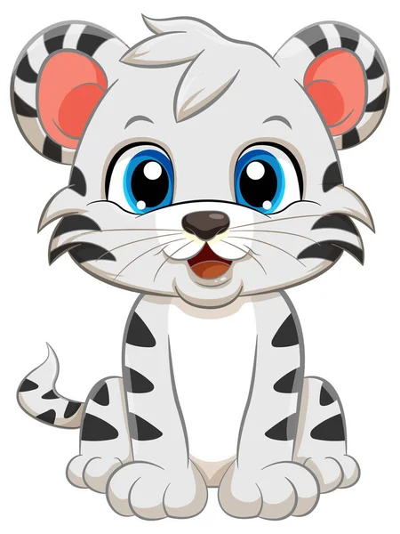 Pequeña Ilustración Tigres Lindo Personaje Dibujos Animados — Vector de stock