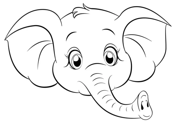 Malvorlagen Umriss Der Niedlichen Elefanten Illustration — Stockvektor