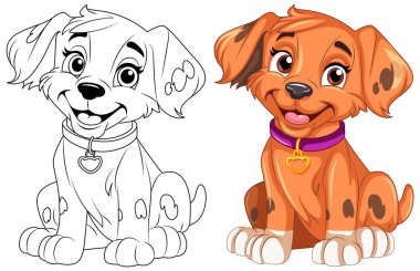 Şirin köpek çiziminin renklendirme sayfası