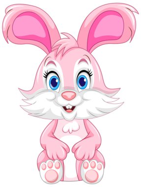 Şirin Tavşan Çizgi Filmi Karakter Vektörü illüstrasyonu