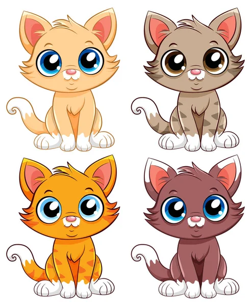 Collection Cats Vector Illustration — Stock Vector