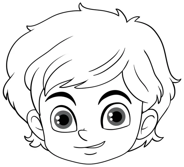 Pojke Tecknad Ansikte Isolerad Illustration — Stock vektor
