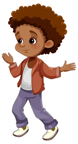Zeichentrickfigur Afroamerikanisches Kind — Stockvektor