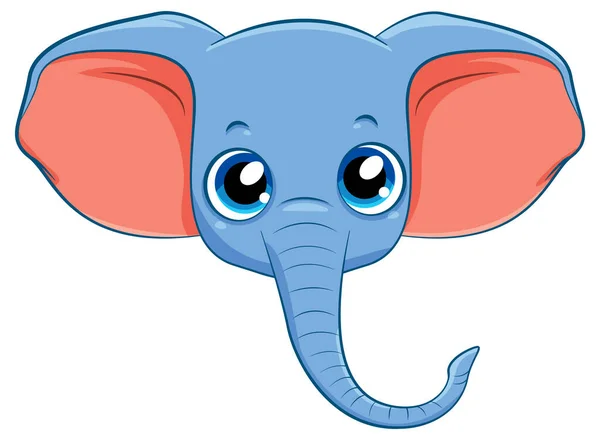Vereinzelte Einfache Elefantenkopf Illustration — Stockvektor