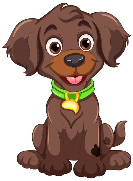 Brown Dog Cartoon Karakter Illusztráció — Stock Vector