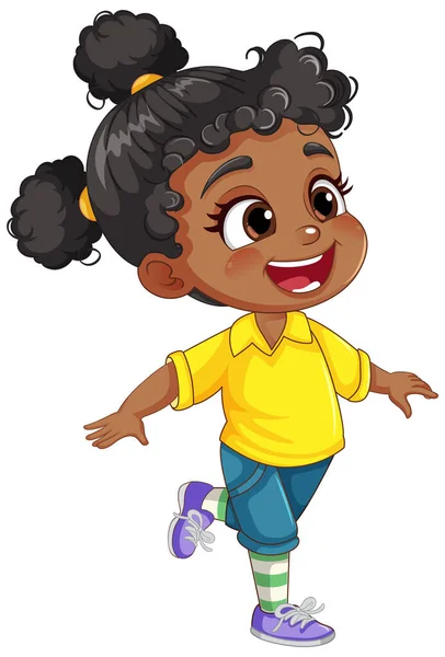 Afroameričtí Kid Cartoon Charakteristika — Stockový vektor