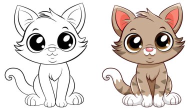 Şirin Kedi Çiziminin Renklendirme Sayfası