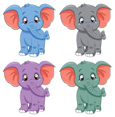 Şirin Fil Çizgi Film Karakteri Çizimi