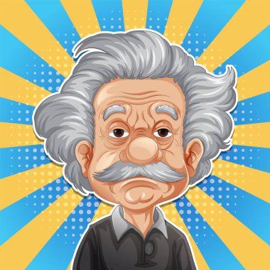 Bangkok, Tayland 22 Mayıs 2023. Albert Einstein 'ın karikatürü karakter çizimi
