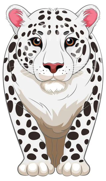孤立して歩く白虎のベクター漫画イラスト — ストックベクタ