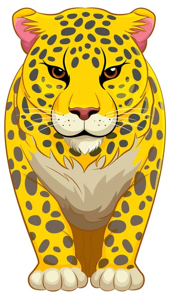 Wesoła Kreskówka Ilustracja Żółtego Tygrysa Chodzącego — Wektor stockowy