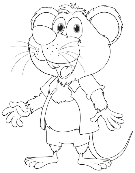 Eine Fröhliche Cartoon Maus Mit Einem Breiten Lächeln Gesicht — Stockvektor