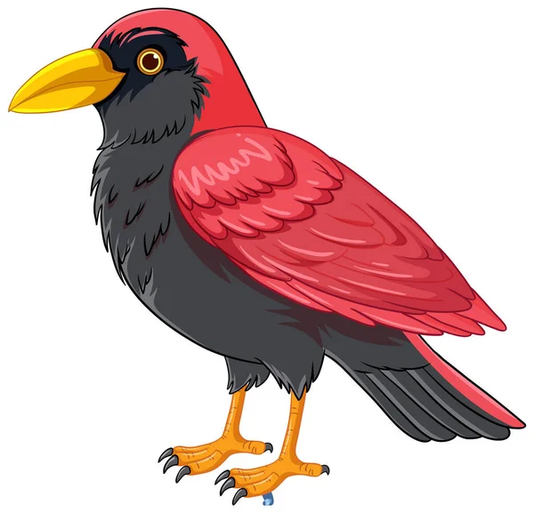 Cartone Animato Vettoriale Illustrazione Uccello Piedi Solo Uno Sfondo Bianco — Vettoriale Stock