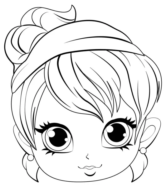 Cute Girl Cartoonl Its Doodle Coloring Character Illustration — Stock Vector