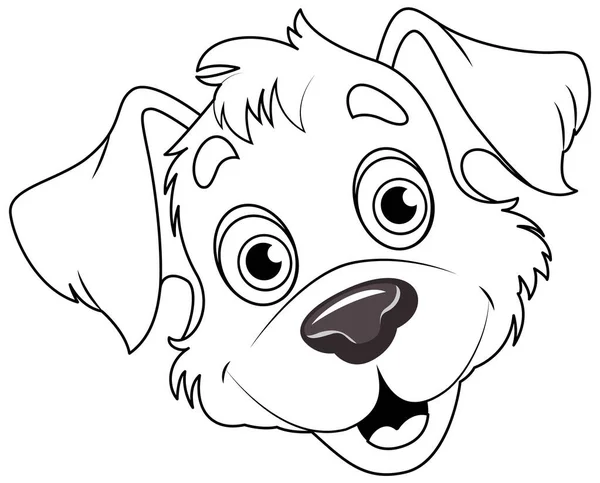 Coloring Page Outline Cute Dog Illustration — Stock Vector